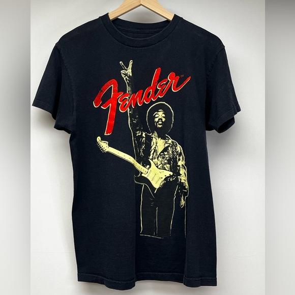 Fender Tops - VTG~Authentic HENDRIX Fender Black Tee with Red Graphic